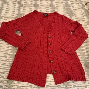 Pinkish red cardigan